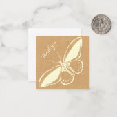 Carte de remerciements plat vierge avec papillon (Devant/Arrière en situation)