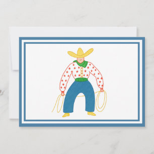 Carte de remerciements plat vintage Cowboy