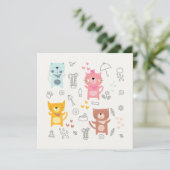 CARTE DE REMERCIEMENTS PLATE : CHATS MIGNONS (Debout devant)