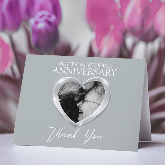Carte De Remerciements Platinum 70th Anniversary ajoutez votre propre coe