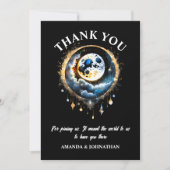 Carte De Remerciements Pleine lune 3D étoile céleste nuit élégante do-it- (Devant)