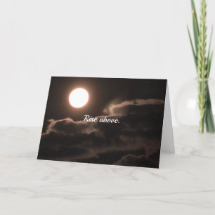 Carte De Remerciements Pleine lune d'affirmation et nuages Blank 5x7