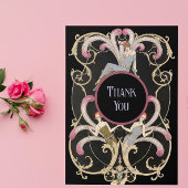 Carte de remerciements plié Art déco festif