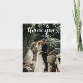 Carte de remerciements plié avec Mariage photo bla (Devant)