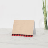 Carte de remerciements plié Baby shower de bûchero (Dos)