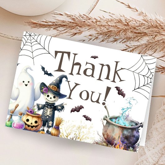 Carte de remerciements plié Baby shower Halloween