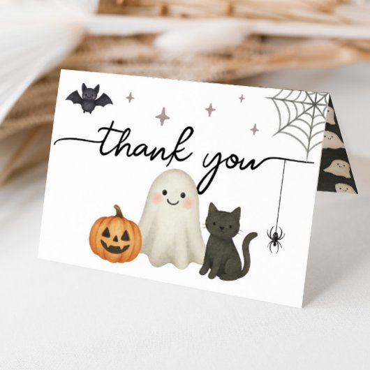 Carte de remerciements plié Baby shower Halloween