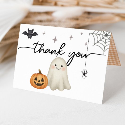 Carte de remerciements plié Baby shower Halloween