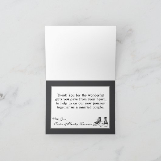 Carte de remerciements plié Baskets adolescents Ch (Intérieur)