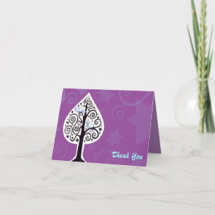 Carte de remerciements plié Bat mitzvah de l'arbre