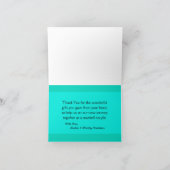 Carte de remerciements plié Chevron Brown & Seafoa (Intérieur)