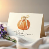 Carte de remerciements plié citrouille Bow