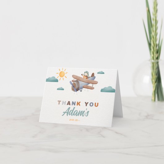 Carte de remerciements plié de l'aquarelle de l'av (Devant)