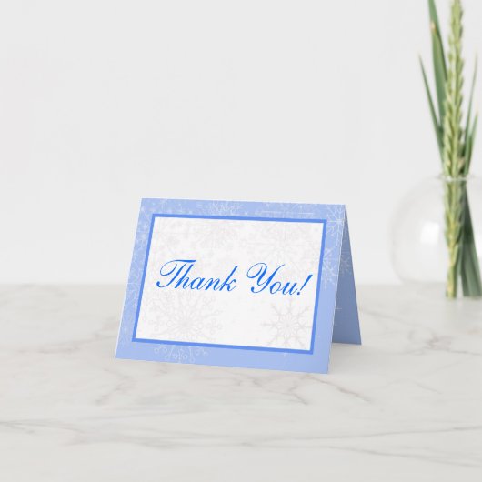 Carte de remerciements plié de Mariage de flocon d (Devant)