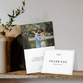 Carte de remerciements plié de Mariage de monogram