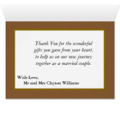 Carte de remerciements plié du Mariage de l'arbre (Intérieur Horizontal (Bas))