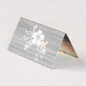 Carte de remerciements plié en bois gris rustique (Back)