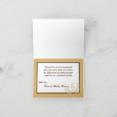 Carte de remerciements plié Gold Foil Tree Feuille (Intérieur)