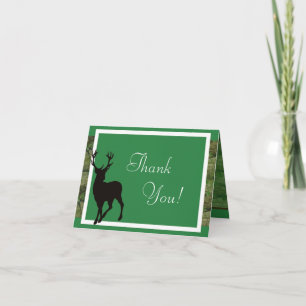 Carte de remerciements plié Green Deer et Camo