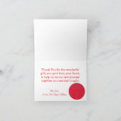 Carte de remerciements plié japonais Mariage solei (Intérieur)