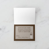 Carte de remerciements plié Mason Jar Éclairage Bo (Intérieur)