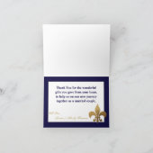 Carte de remerciements plié Moderne Bleu Marine (Intérieur)