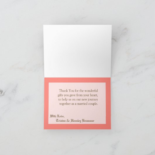 Carte de remerciements plié moderne Chevron Grille (Intérieur)