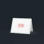 Carte de remerciements plié Monogramme vert et ora<br><div class="desc">Paraphes monogrammées mignonnes orange avec carte de remerciements plié vert Mint (blanc blanc à l'intérieur) Parfait pour la carte de remerciements de pépinière neutre pour les hommes.</div>