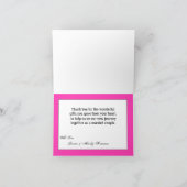 Carte de remerciements plié Ombre rose Chevron (Intérieur)