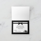 Carte de remerciements plié tissu en toile blanche (Intérieur)