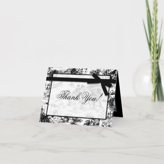 Carte de remerciements plié tissu en toile blanche (Devant)