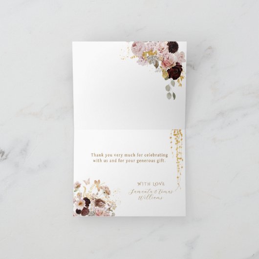 Carte de remerciements pliée (Intérieur)