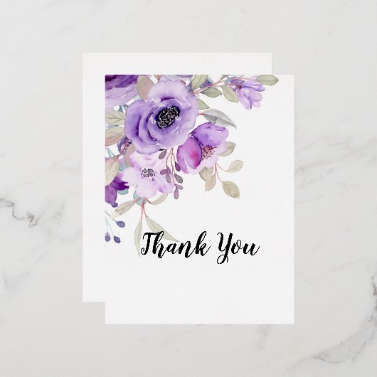 Carte de remerciements pliée (Recto/Verso)