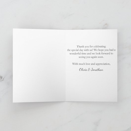 Carte de remerciements pliée (Intérieur)