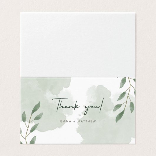 Carte de remerciements pliée (Outside Unfolded)