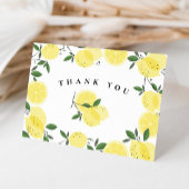 Carte de remerciements pliée au citron principal