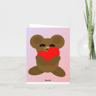 Carte de remerciements pliée avec un mignon ours e