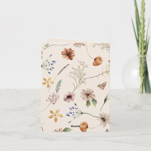 Carte de remerciements pliée Boho (Dos)