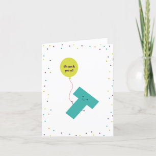 Carte de remerciements pliée couleur mignonne