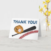 Carte de remerciements pliée de baseball (Fleur jaune)