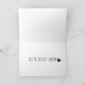 Carte de remerciements pliée de chat noir mignon (Intérieur)