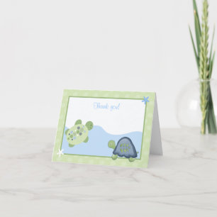 Carte de remerciements pliée de récif de tortue (v