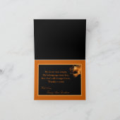 Carte de remerciements pliée Douce 16 orange Noir (Intérieur)