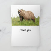 Carte de remerciements pliée d'ours grizzli (Intérieur)