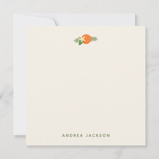 Carte de remerciements pliée en fleurs orange (Dos)