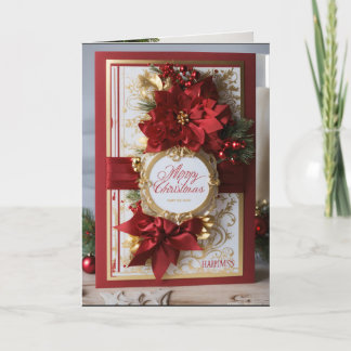 Carte de remerciements pliée Noël