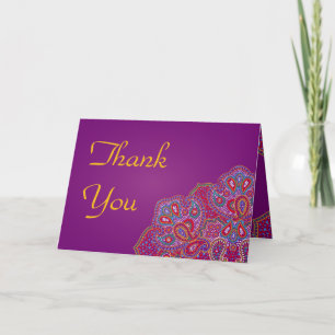 Carte de remerciements pliée Purple Palace Inde