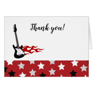 Carte de remerciements pliée Red Rock Star