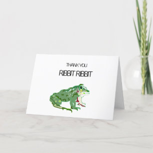 Carte de remerciements pliée : Ribbit de grenouill