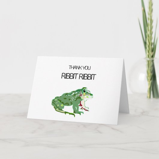 Carte de remerciements pliée : Ribbit de grenouill (Devant)